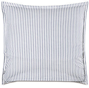 Vintage Beach Navy Ticking Stripe Luxury Coastal Bedding - Nautical Luxuries