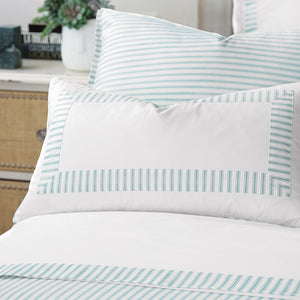 Vintage Beach Sea Ticking Stripe Luxury Coastal Bedding - Nautical Luxuries