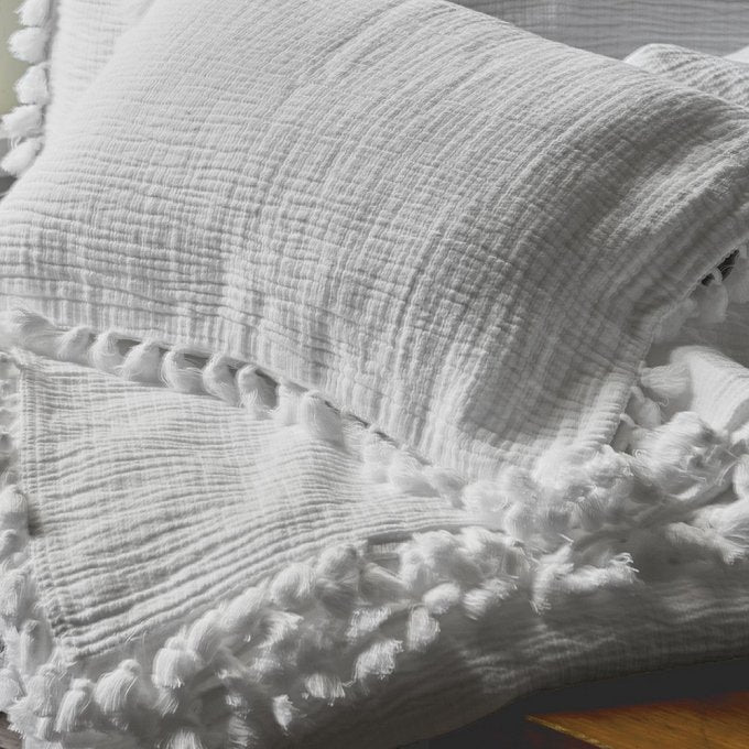 Stone Wash Pom Pom Beach Coverlets & Shams - Nautical Luxuries