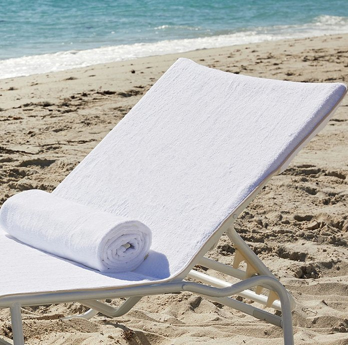 Piped Terry Bath Towel White with Coral Piping
