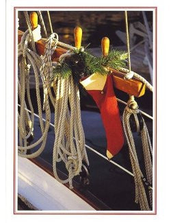 Stocking In the Rigging Boxed Holiday Cards - Nautical Luxuries