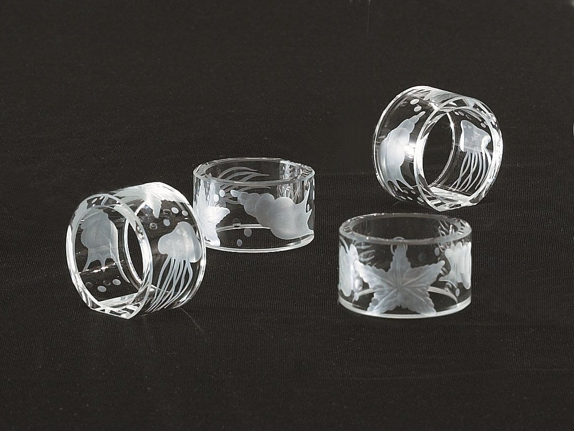 Fruti di Mare Bohemian Hand-Engraved Crystal Collection - Nautical Luxuries