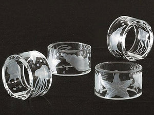 Bohemian Crystal Hand-Engraved Napkin Rings - Nautical Luxuries
