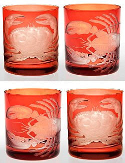 Crab & Lobster Bohemian Crystal Barware - Nautical Luxuries