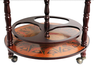 Old World Floor-Standing Base Shelf Globe Bar - Nautical Luxuries