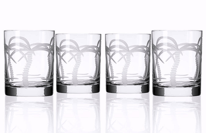 Palm Island Etched Glass Barware Collection - Nautical Luxuries
