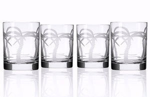 Palm Island Etched Glass Barware Collection - Nautical Luxuries