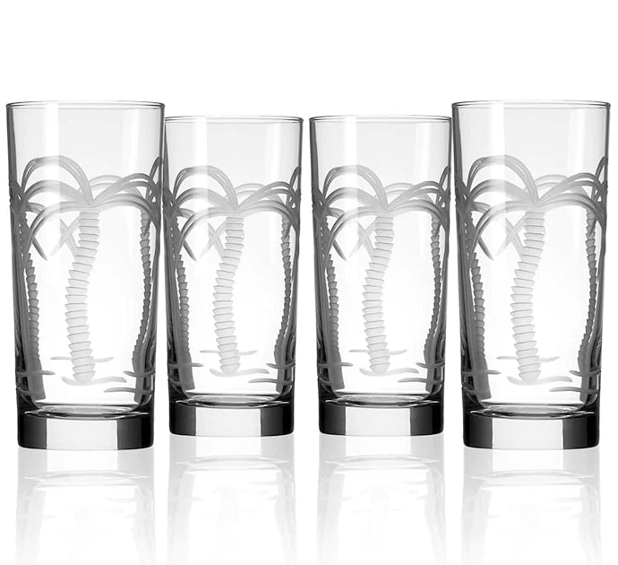 Palm Island Etched Glass Barware Collection - Nautical Luxuries