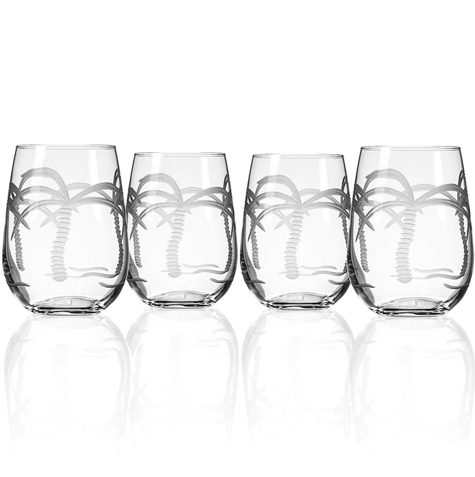 Palm Island Etched Glass Barware Collection - Nautical Luxuries