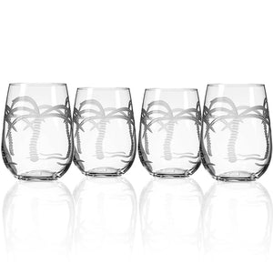 Palm Island Etched Glass Barware Collection - Nautical Luxuries