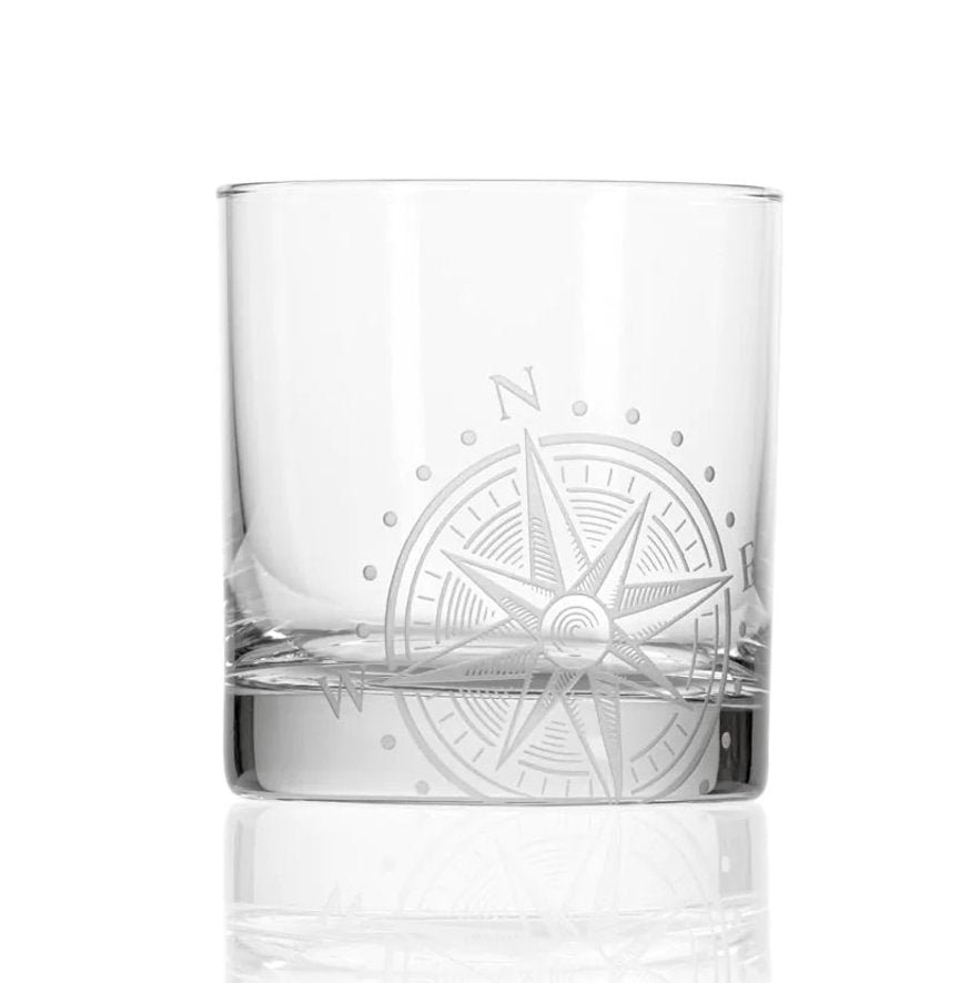 Navigator Etched Glass Barware Collection - Nautical Luxuries