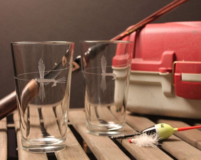 Angler's Etched Glass Barware - Nautical Luxuries