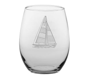 Sailboat Etched Barware Collection - Nautical Luxuries