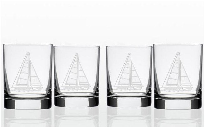 Sailboat Etched Barware Collection - Nautical Luxuries