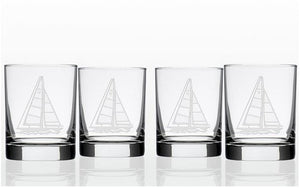 Sailboat Etched Barware Collection - Nautical Luxuries
