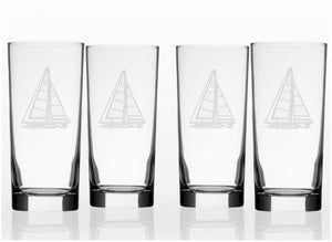 Sailboat Etched Barware Collection - Nautical Luxuries