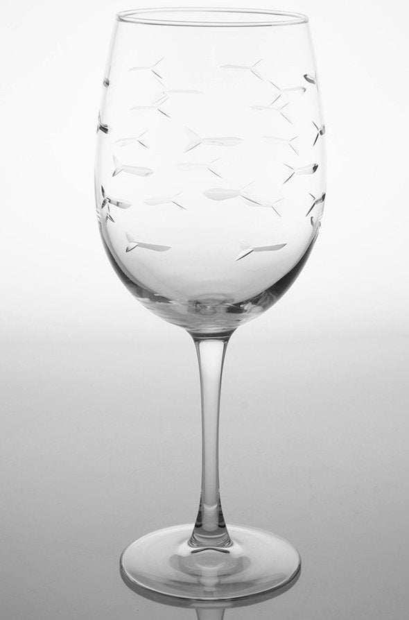 Etched Fish Coastal Barware/Stemware Collection - Nautical Luxuries