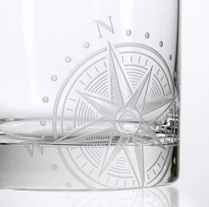 Navigator Etched Glass Barware Collection - Nautical Luxuries