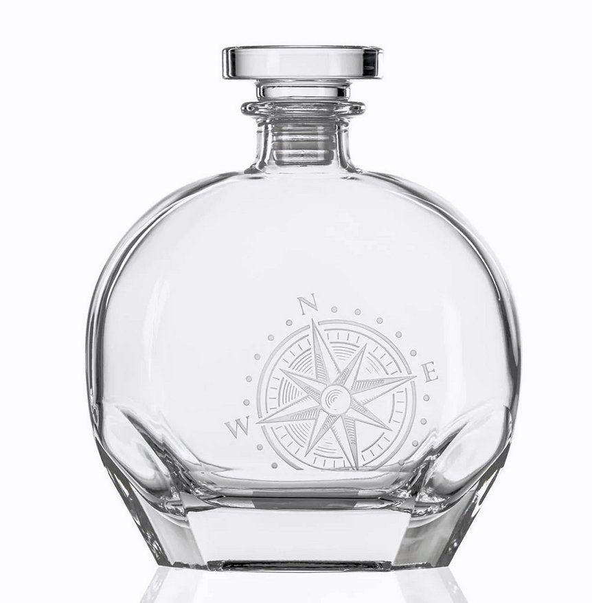 Navigator Etched Glass Barware Collection - Nautical Luxuries