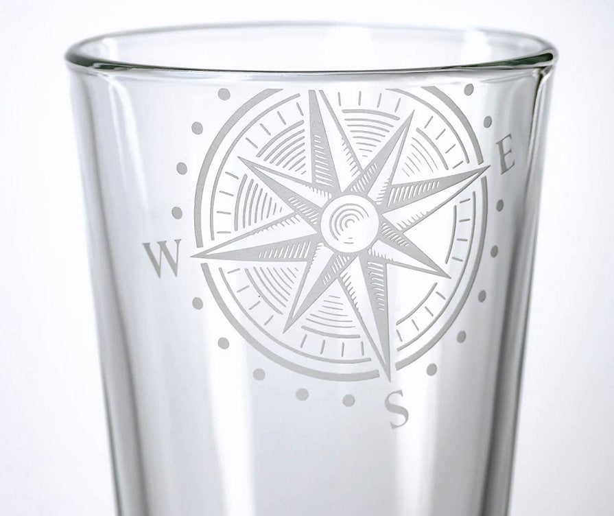 Navigator Etched Glass Barware Collection - Nautical Luxuries