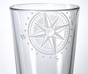 Navigator Etched Glass Barware Collection - Nautical Luxuries