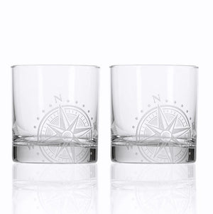 Navigator Etched Glass Barware Collection - Nautical Luxuries