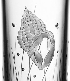 Sea Creatures Hand Engraved Varga Crystal 6-Pc. Hi-Ball Glass Sets - Nautical Luxuries