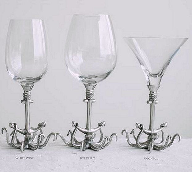 Deep Sea Embrace Pewter Wine Glass Sets - Nautical Luxuries