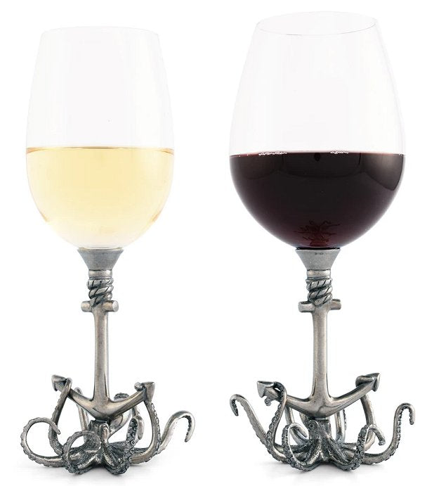 Deep Sea Embrace Pewter Wine Glass Sets - Nautical Luxuries