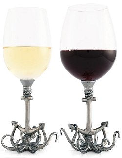 Deep Sea Embrace Pewter Wine Glass Sets - Nautical Luxuries