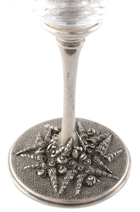 Pewter Seashells Wine Glass Set - Nautical Luxuries