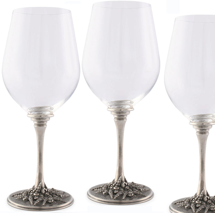 Pewter Bat Stem Wine Glasses (Set of 2)