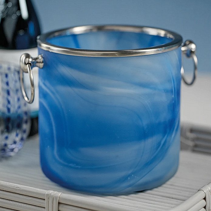 Blue Waves Compact Bar Ice Bucket - Nautical Luxuries