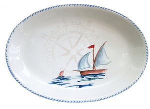 Italian Hand-Painted Ceramics/Barca a Vela - Nautical Luxuries