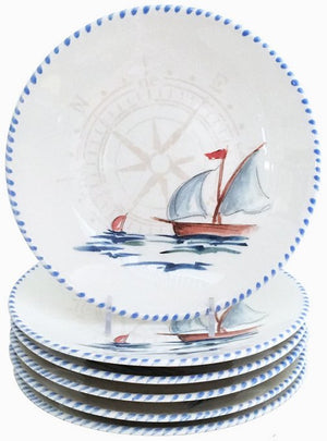 Italian Hand-Painted Ceramics/Barca a Vela - Nautical Luxuries