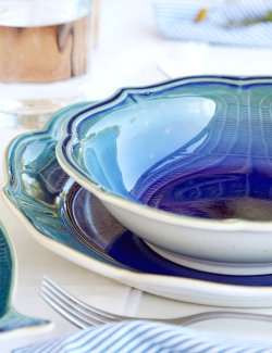 Moonlit Azul Beach House Stoneware - Nautical Luxuries