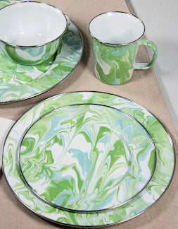 Swirling Seas Porcelain Enamelware Dinnerware - Nautical Luxuries