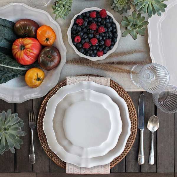 Old World Scalloped Melamine Dinnerware - Nautical Luxuries