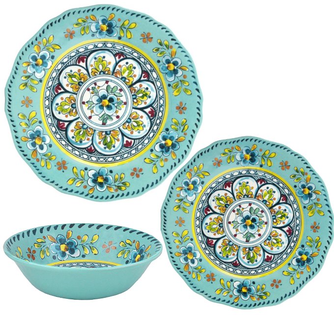Old World: Aegean Turquoise Melamine Dinnerware - Nautical Luxuries