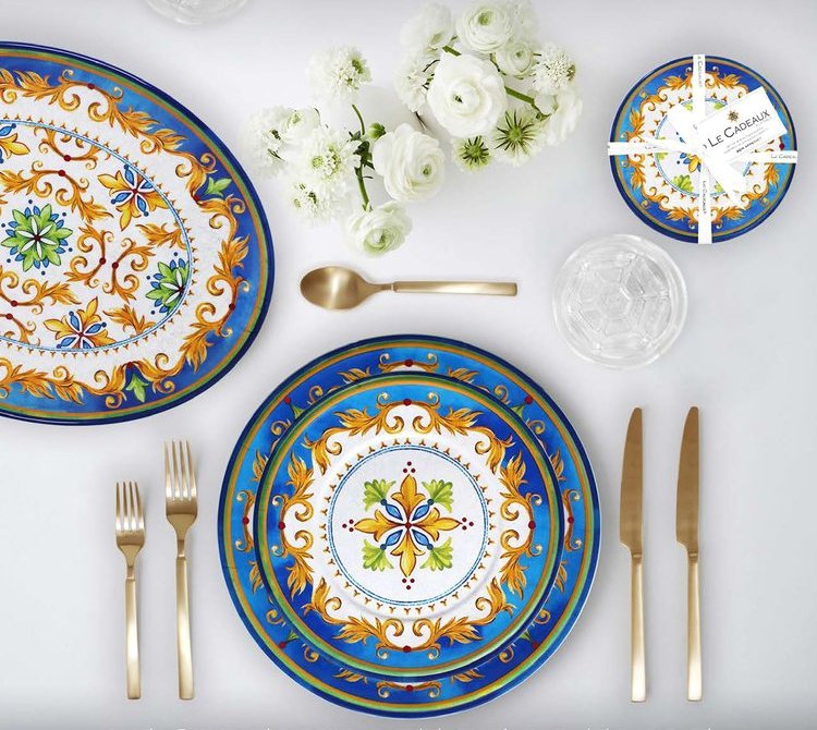 Old World Blue Danube Melamine Dinnerware - Nautical Luxuries