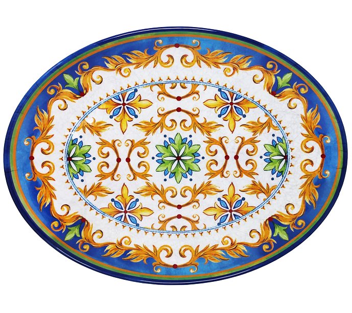 Old World Blue Danube Melamine Dinnerware - Nautical Luxuries