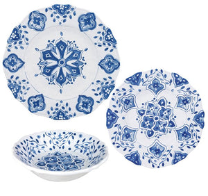 Old World: Blue Tangier Melamine Dinnerware - Nautical Luxuries