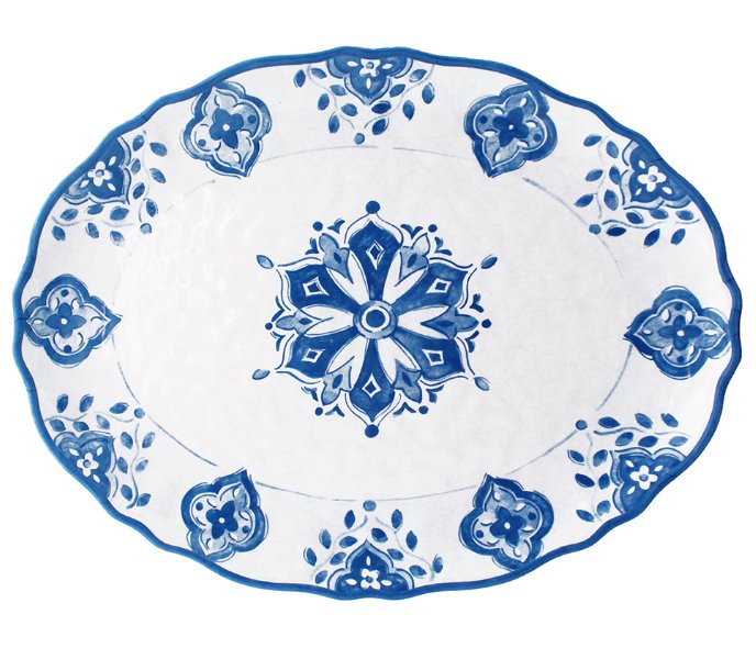 Old World: Blue Tangier Melamine Dinnerware - Nautical Luxuries