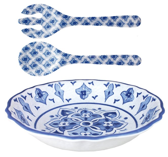 Old World: Blue Tangier Melamine Dinnerware - Nautical Luxuries