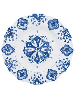 Old World: Blue Tangier Melamine Dinnerware - Nautical Luxuries