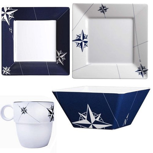 Northern Star Square Melamine Dinnerware - Nautical Luxuries
