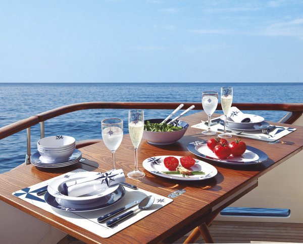 Northern Star Melamine Dinnerware For Six - Nautical Luxuries