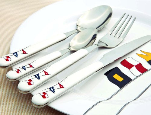 Waving Pennants Nautical Stainless Flatware Set - Nautical Luxuries