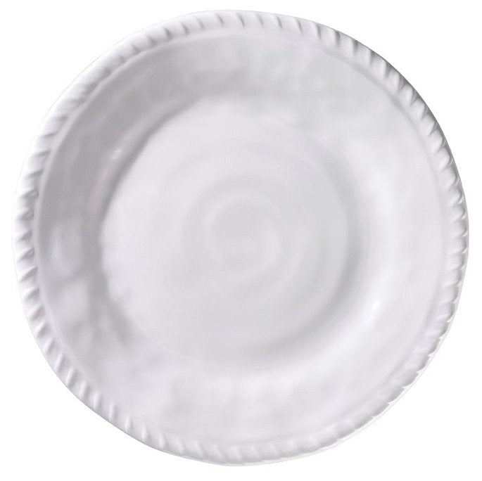Brilliant White Rope Trim Melamine Dinnerware - Nautical Luxuries