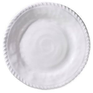 Brilliant White Rope Trim Melamine Dinnerware - Nautical Luxuries